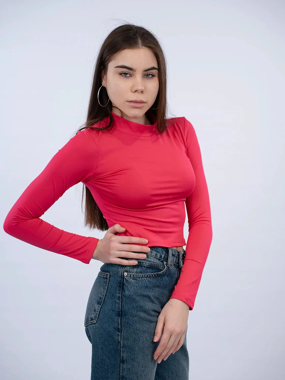 Fushia Basic Crop Top