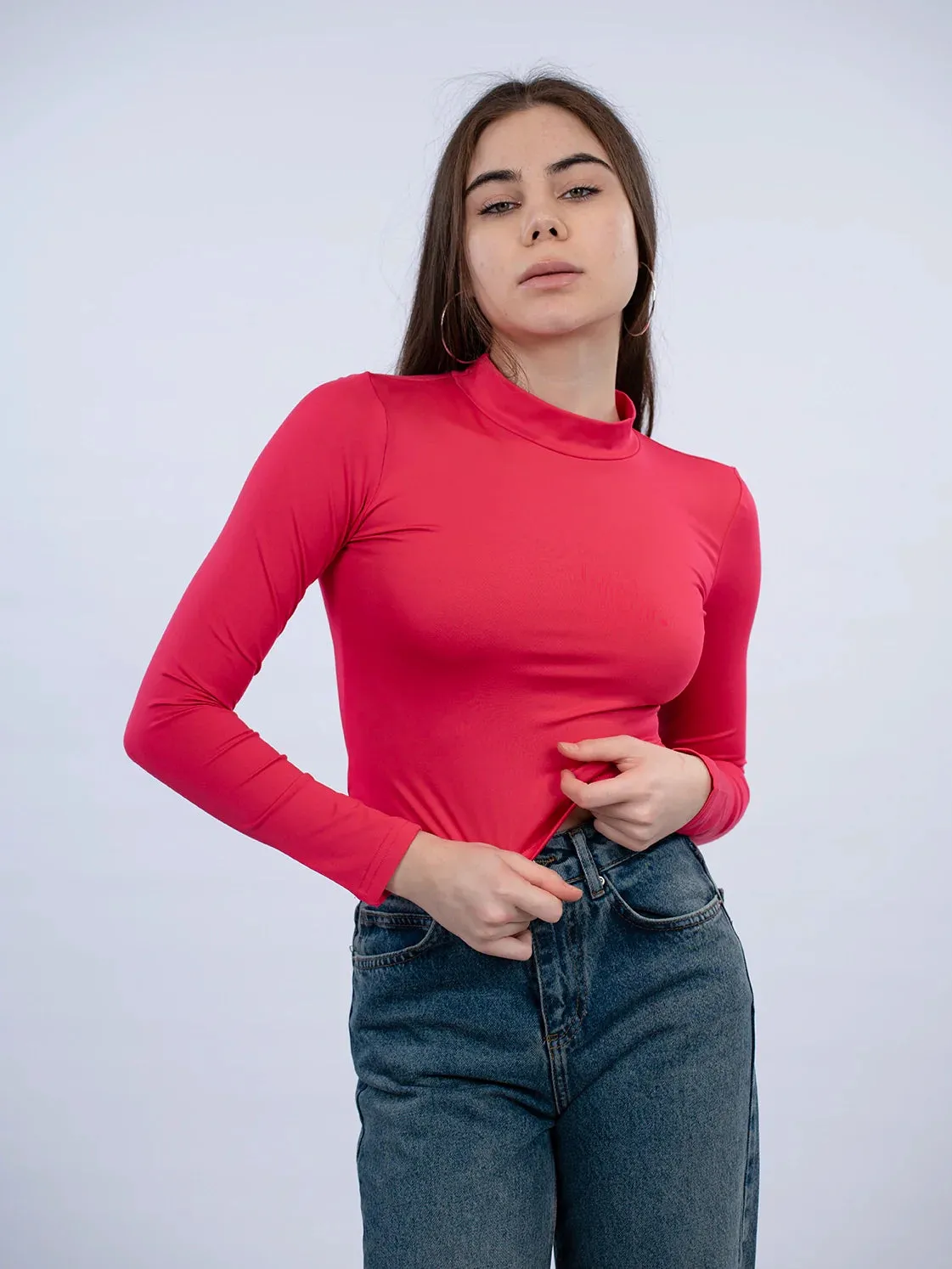 Fushia Basic Crop Top