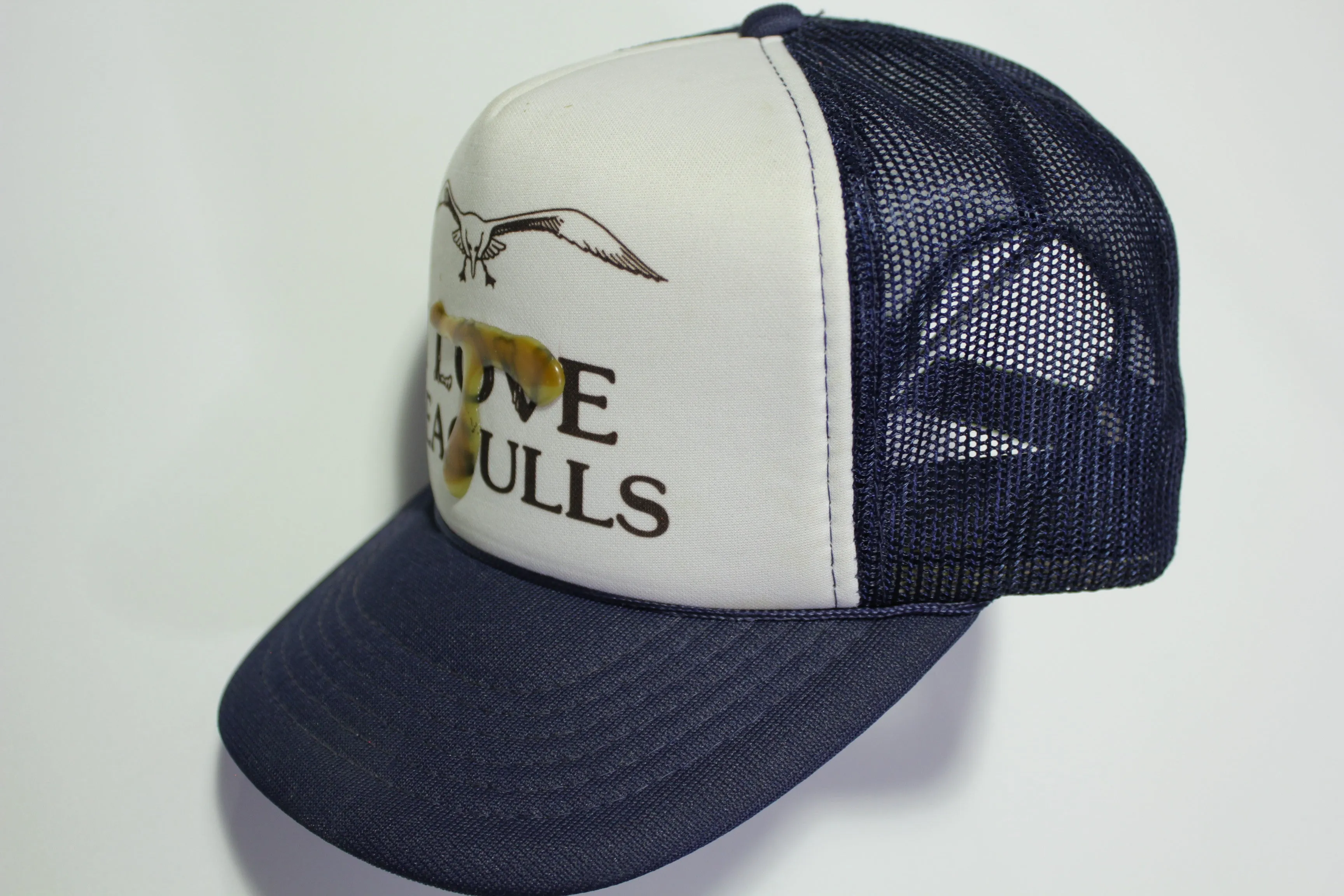 I Love Seagulls Shit Vintage 80s Adjustable Back Snapback Hat