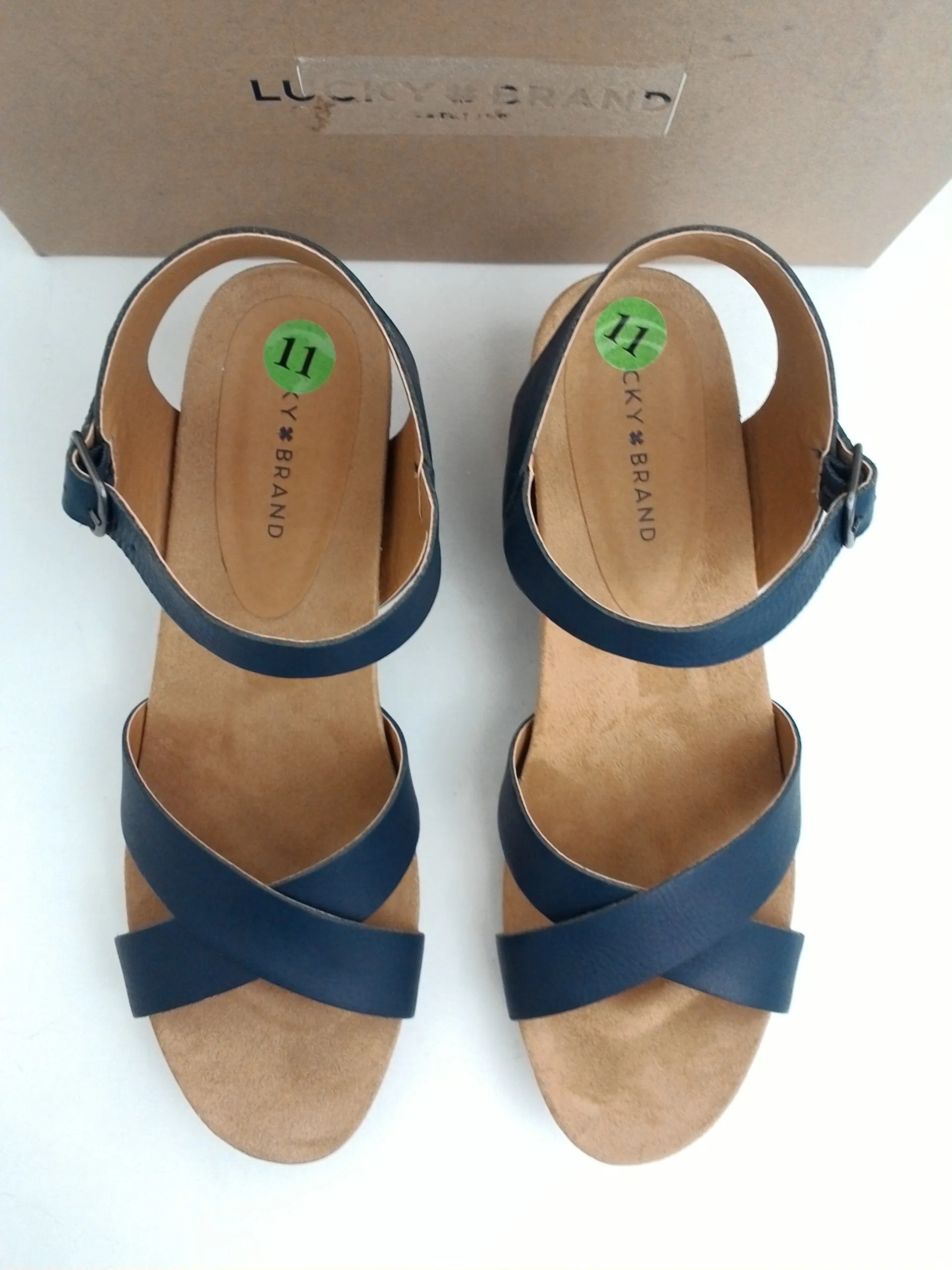 Lucky Brand Women's Philana Leather Heeled Sandal Size 11 M