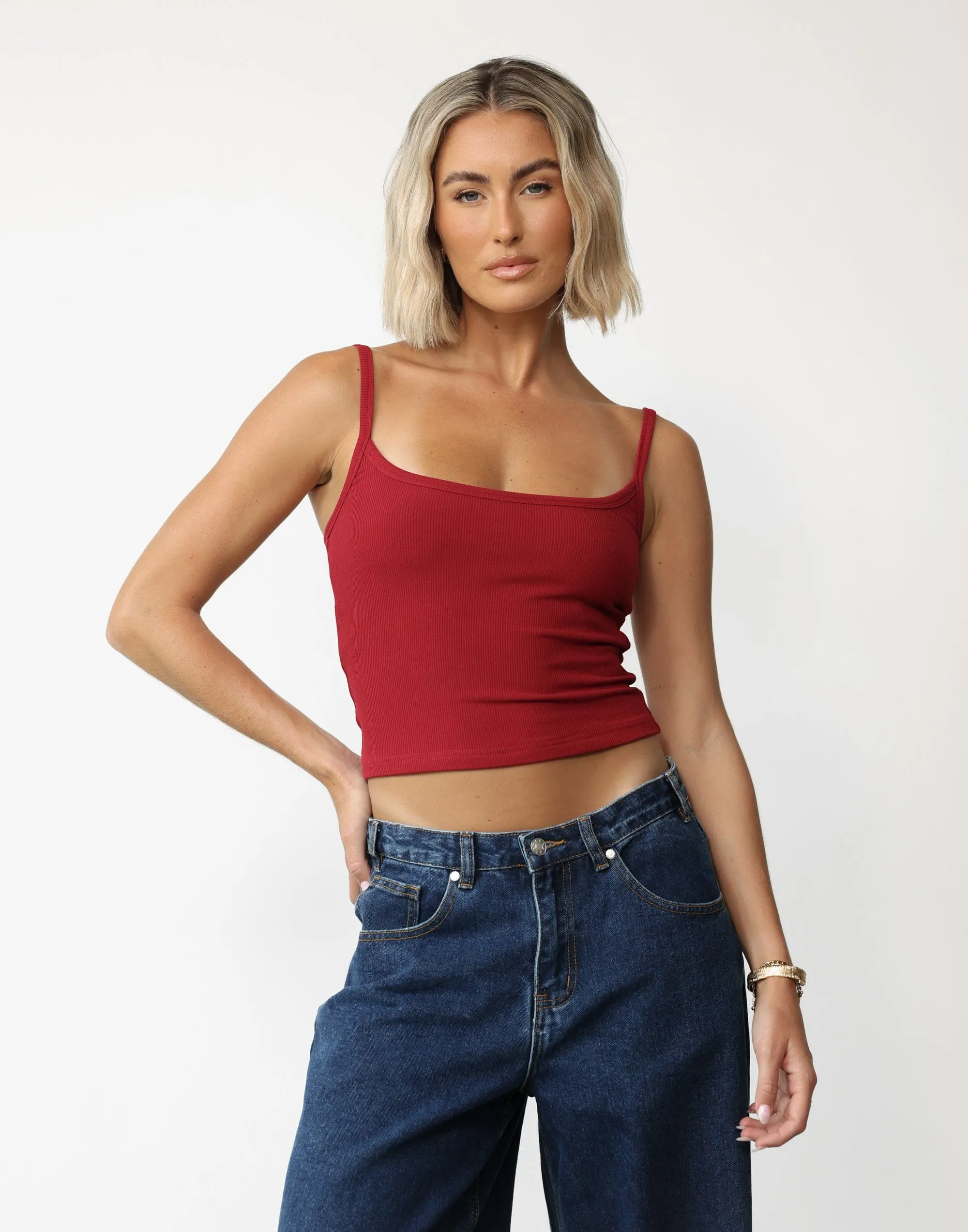 Womens Stylish Cherry Red Malina Cami Top