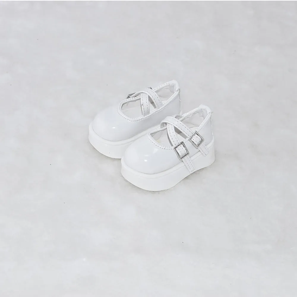 niannyyhouse Thick High Heeled Leather Shoes Length 6.8cm 1/4BJD MDD Doll Accessories