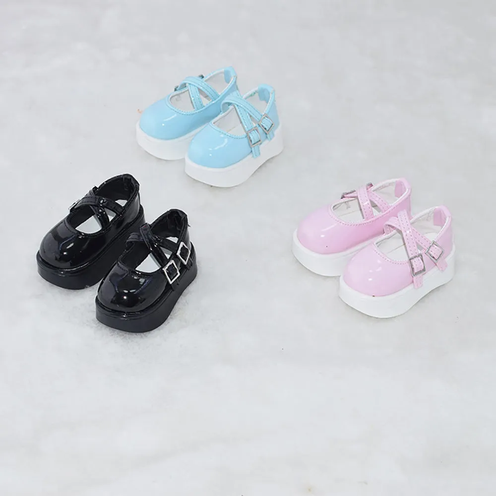 niannyyhouse Thick High Heeled Leather Shoes Length 6.8cm 1/4BJD MDD Doll Accessories