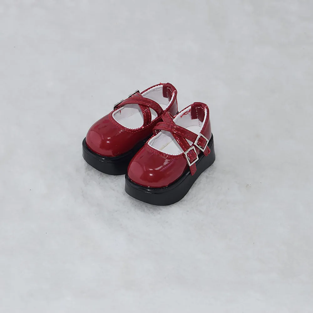 niannyyhouse Thick High Heeled Leather Shoes Length 6.8cm 1/4BJD MDD Doll Accessories