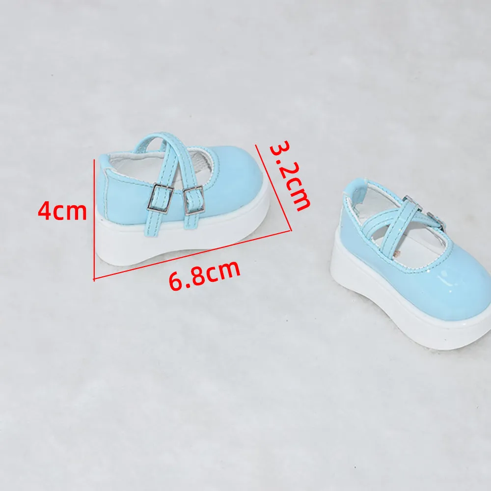 niannyyhouse Thick High Heeled Leather Shoes Length 6.8cm 1/4BJD MDD Doll Accessories