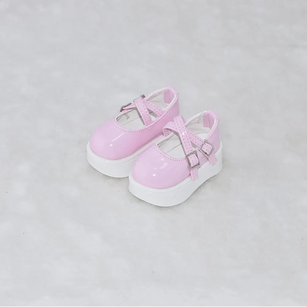 niannyyhouse Thick High Heeled Leather Shoes Length 6.8cm 1/4BJD MDD Doll Accessories