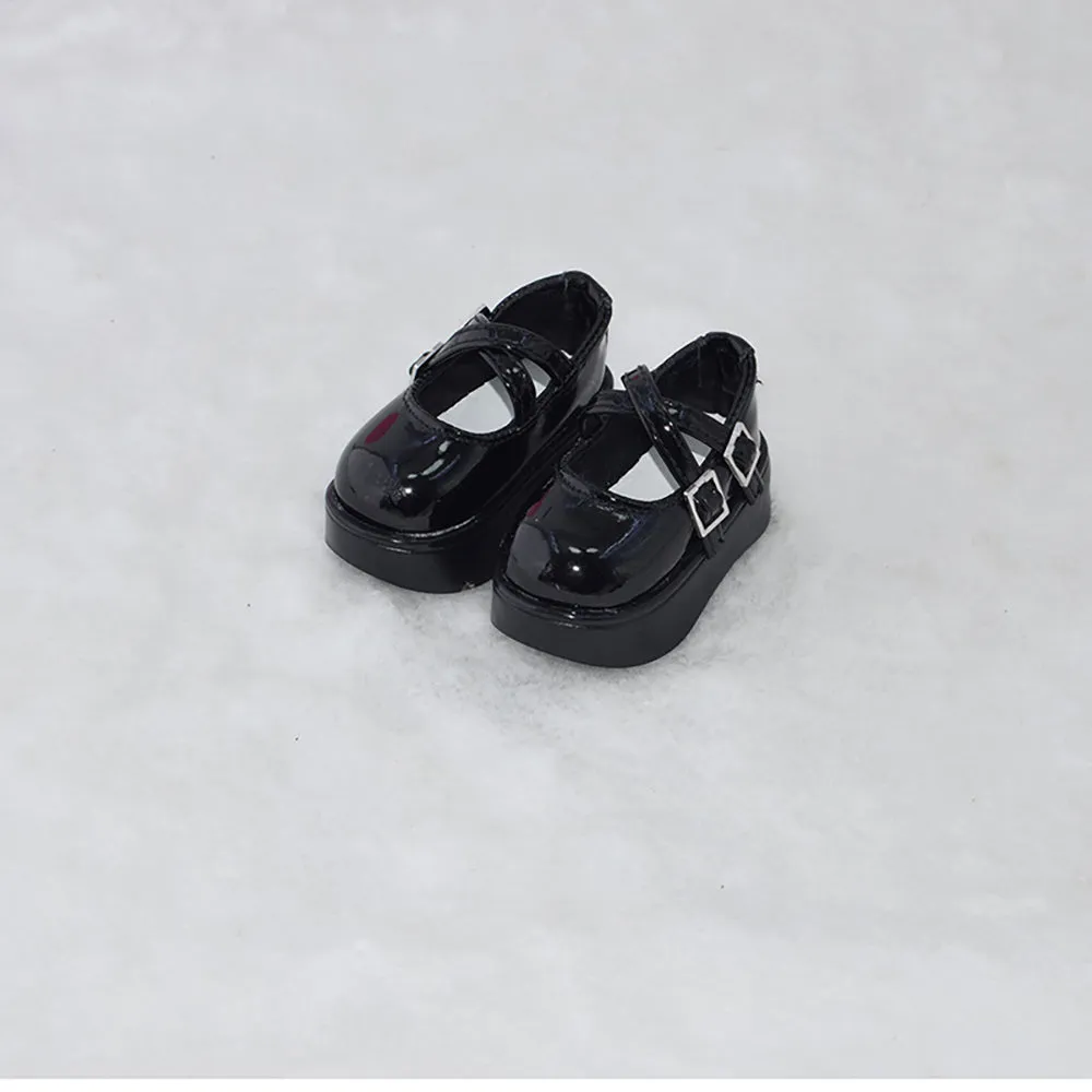 niannyyhouse Thick High Heeled Leather Shoes Length 6.8cm 1/4BJD MDD Doll Accessories