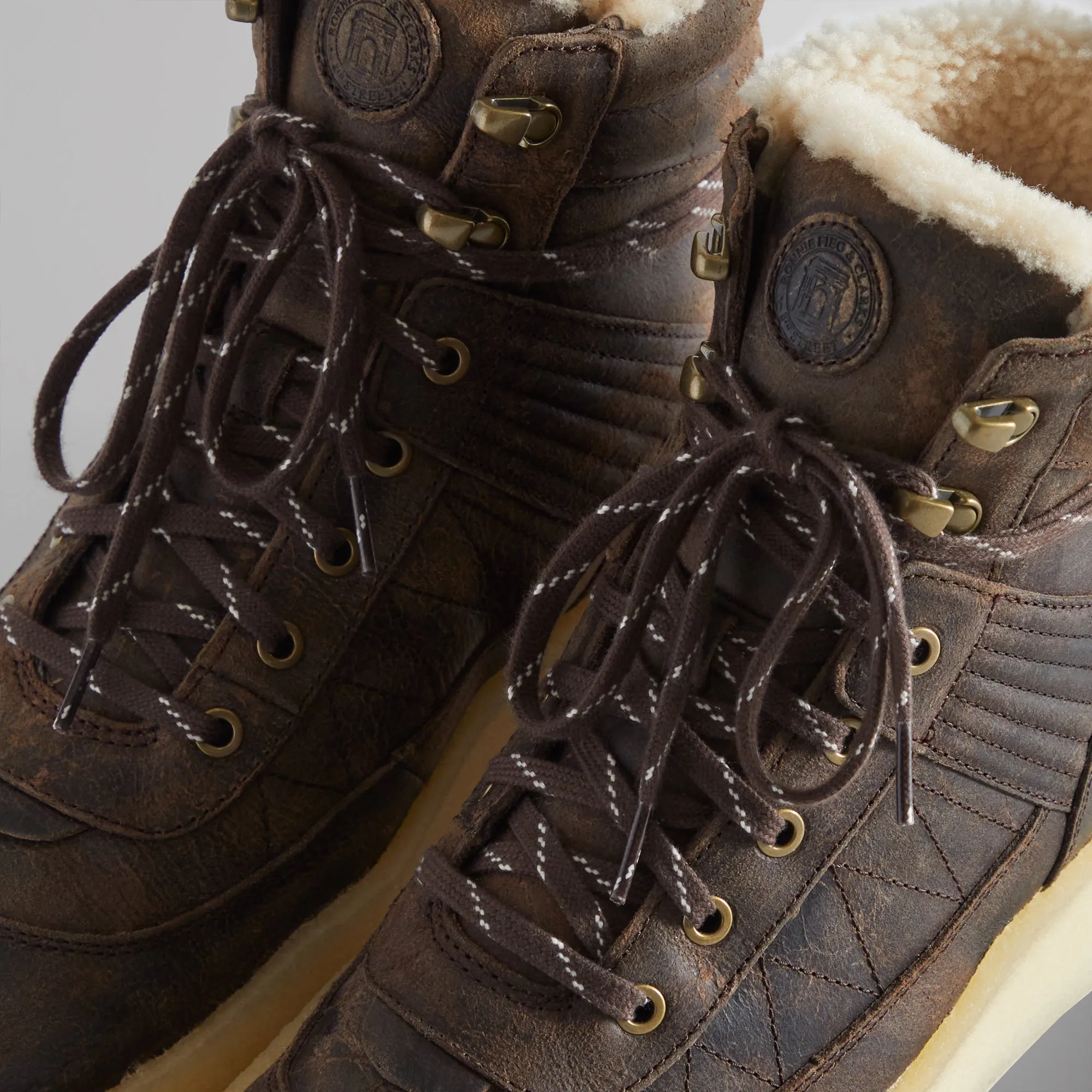 Ronnie Fieg x Clarks Originals 8th Street Rushden Boot - Luxurious Chocolate Brown Shearling