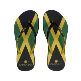 Samba Sol Women's Countries Collection Flip Flops - Jamaica