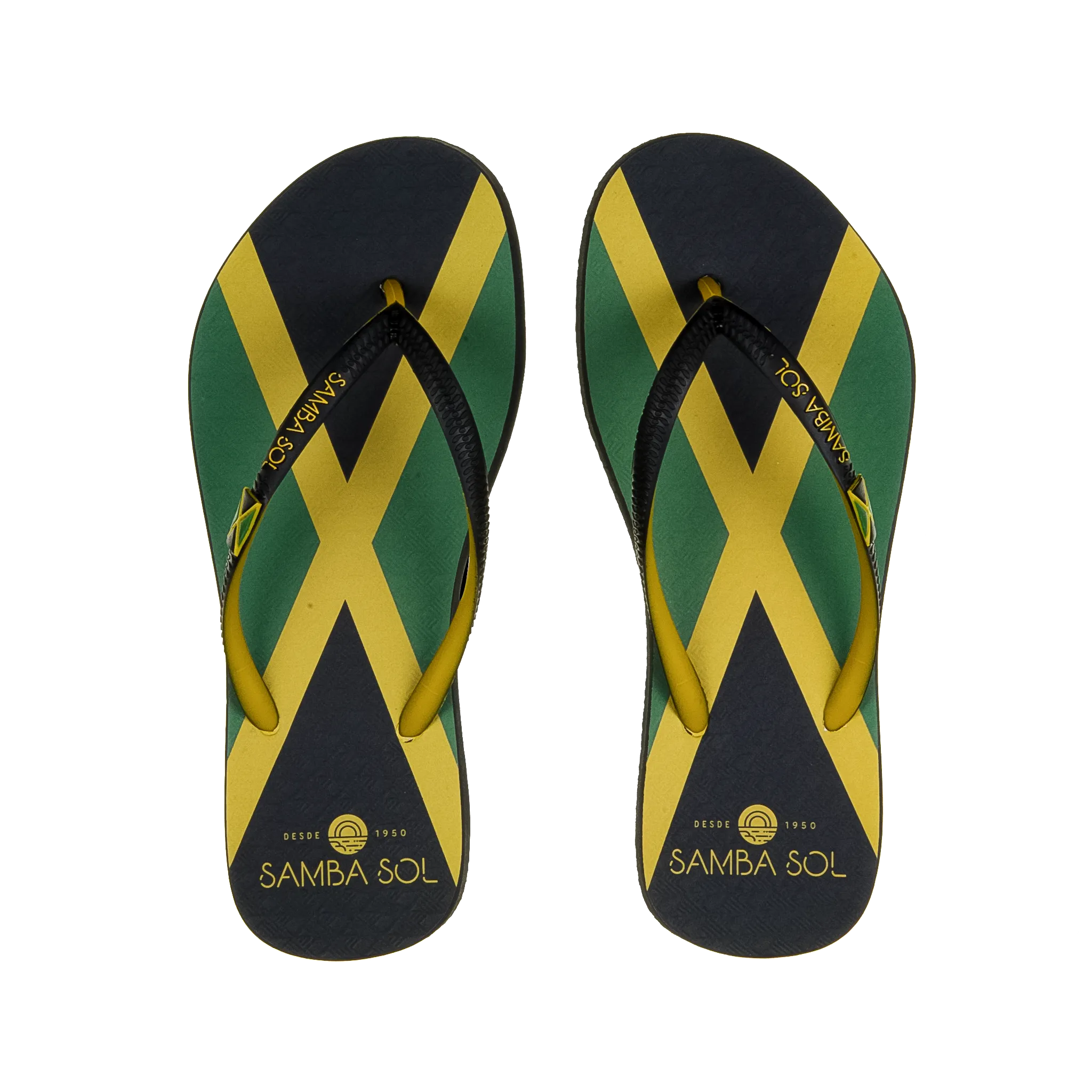 Samba Sol Women's Countries Collection Flip Flops - Jamaica