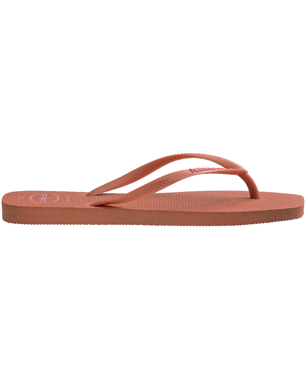 Slim Square Logo Pop Up Flip Flops in Pink Clay