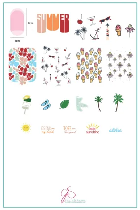 Summer (CjS-160) Steel Layered Nail Art Stamping Plate