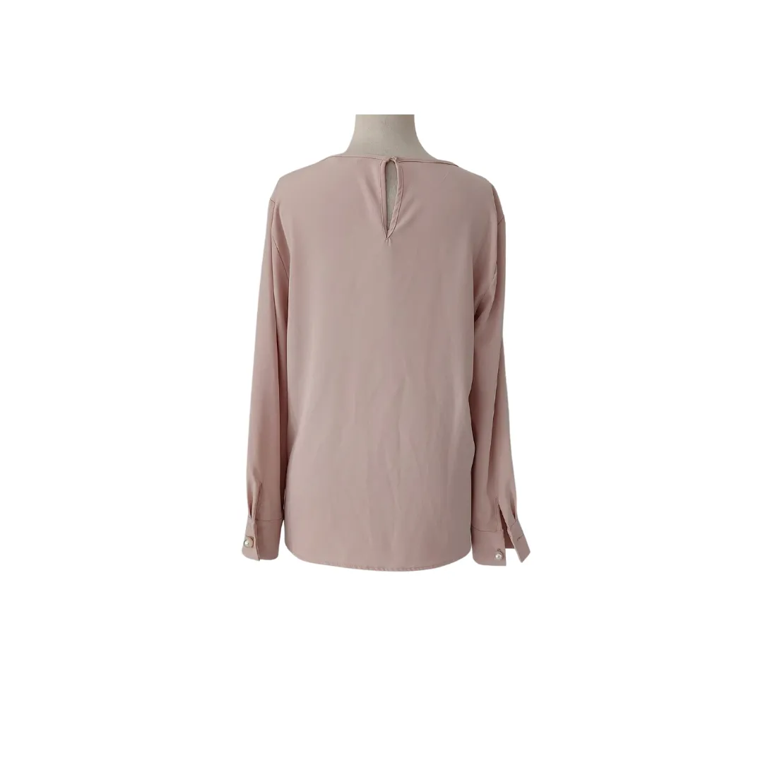 ZARA Light pink Pearl Button Sleeves Top | Pre Loved |